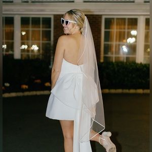 Sachin & Babi Grace Strapless Back-Bow Mini Dress
